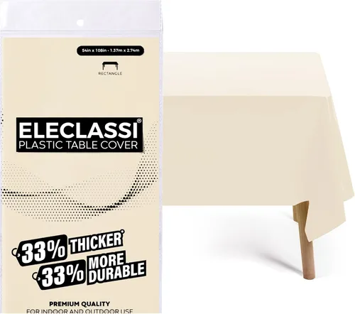 Vista 14 de Eleclassi Negro Paquete de 12 Manteles Redondos de Plástico Desechables Premium - Manteles de Mesa de Plástico Redondos de 84 Pulgadas para Fiestas