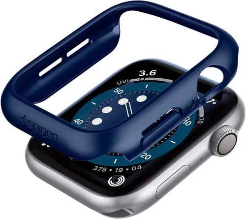 Vista 9 de Spigen Thin Fit - Funda diseñada para Apple Watch de 44 mm para Series SE3/SE2/6/SE/5/4 - Negro