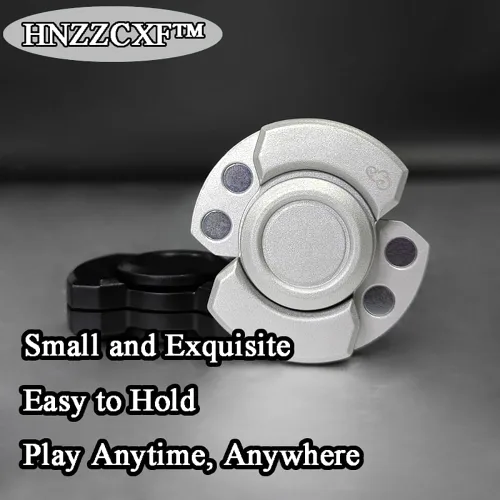 Vista 4 de 3 en 1 Mini Fidget Spinner, hacer clic, deslizar y girar 3 modos Fidget Toys para adultos, aleación de zinc rotación de velocidad Fidget Spinner