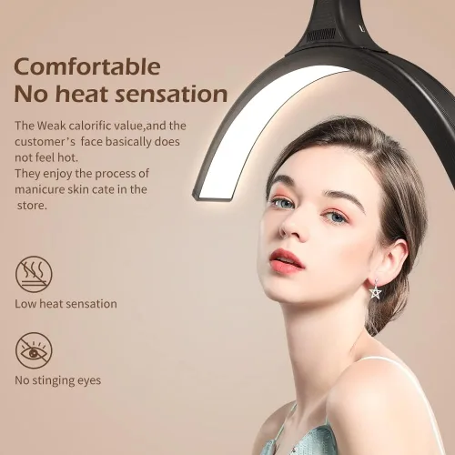Vista 2 de FG-620L - Lámpara de pie LED para esteticistas, luz de tatuaje, lámpara de maquillaje LED, lámpara de luna facialista, iluminación para belleza