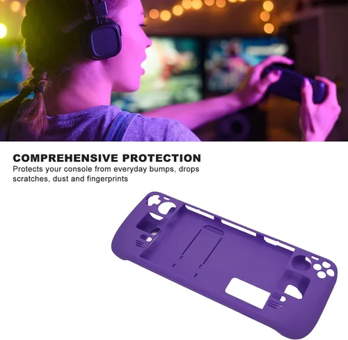 Vista 5 de Funda protectora con función atril para cubierta de vapor, protector con base de soporte, funda protectora completa a prueba de huellas dactilares