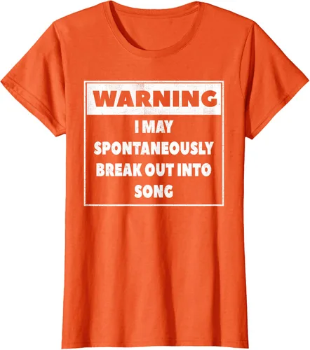 Vista 51 de Advertencia I may Spontaneously romper en canción camiseta