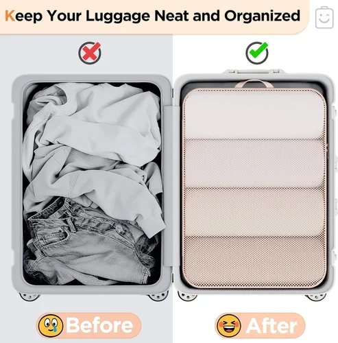 Vista 6 de Veken Juego de 26911 cubos de compresión para artículos esenciales de viaje, bolsas organizadoras compresibles expandibles para equipaje grande
