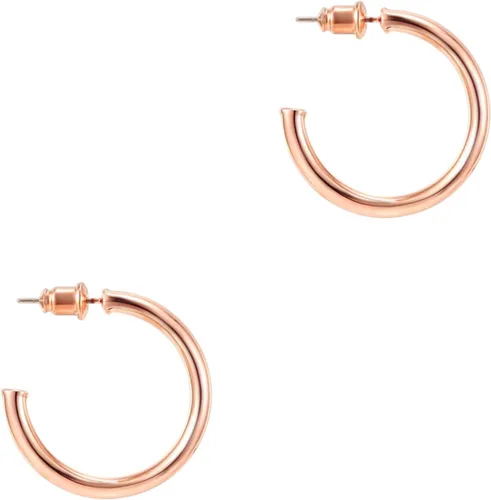 Vista 7 de PAVOI Aretes de aro chapados en oro de 14 quilates para mujer, aretes de aro de oro infinito de 0.079 pulgadas de grosor, aretes de bucle chapados