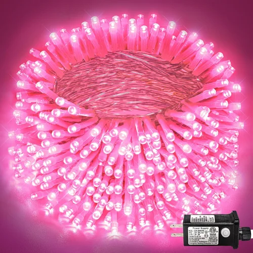 Vista 31 de 120 luces LED rojas y blancas de Navidad para exteriores, cadena de luces de Navidad de 40 pies, 8 modos, luces de hadas rojas y blancas