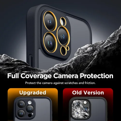 Vista 6 de GolbinBox - Funda magnética para iPhone 13 Pro Max, compatible con MagSafe, protección de cámara, protector de privacidad, funda translúcida mate, a