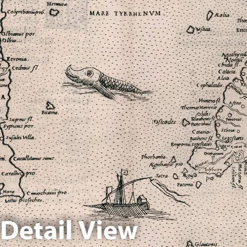 Vista 2 de Mapa histórico: Italia, Cerdeña (Italia), Europa Tabula Europae VII. Della Geografia di Tolomeo. Libro Terzo, 1599 Atlas, Vintage Wall Art : 24 x 18