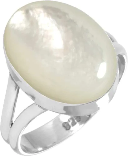 Vista 15 de Anillo hecho a mano de plata de ley 925 genuina grueso con piedras preciosas naturales ágata, cuarzo rosa, lapislázuli, ámbar ovalado, joyería