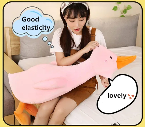 Vista 6 de KEWO Juguete de peluche de pato de felpa suave, lindo animal de peluche gigante de ganso de felpa de pato, almohada suave para abrazar para ropa
