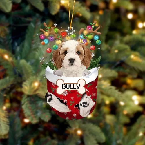 Vista 105 de IZI POD Affenpinscher Adorno de Navidad personalizado para perro, adorno de bolsillo de nieve para perro para árbol de Navidad, adorno acrílico