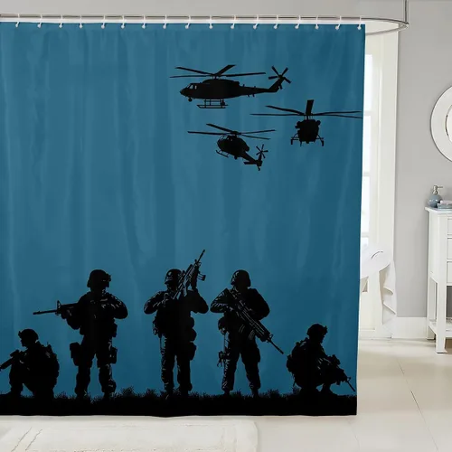 Vista 9 de Erosebridal Cortina de Ducha de Dinosaurio de Dibujos Animados 3D para Niños Varones Adultos Baño Selva Dino Tela Cortina de Baño 72" An x 72 L