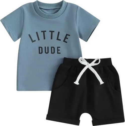 Vista 22 de Conjunto de camiseta de manga corta para bebé niño y niña, camiseta de manga corta, pantalones cortos casuales, ropa para recién nacidos, 6, 12, 18