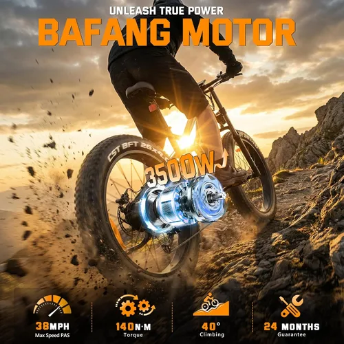 Vista 4 de FREESKY 3500W BAFANG Motor Electric Bike for Adults, 48V 35Ah Samsung/LG Cells Battery Ebike 140 Miles, 38+MPH, 26" Fat Tire Dirt All-Terrain