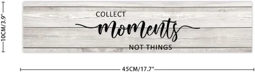 Vista 3 de Collect Moments Not Things - Placa de pared de palé de madera, letrero de 4 x 18 pulgadas, cita motivacional positiva, arte de pared positivo, placa