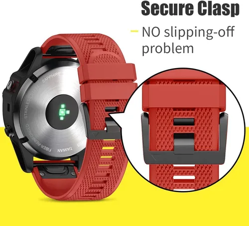 Vista 5 de ANCOOL para Fenix 5/6/7 Correa de reloj de 22 mm de silicona suave Compatible con Garmin Fenix 5 Plus/6 Pro/8 47mm/7 Pro/Approach S60/S62