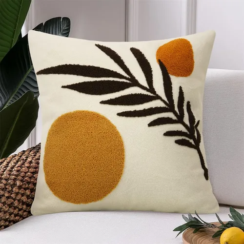 Vista 16 de JASEN Funda de almohada bordada de gato de 18 x 18 pulgadas, funda de almohada decorativa de algodón para sofá, dormitorio, sala de estar, casa
