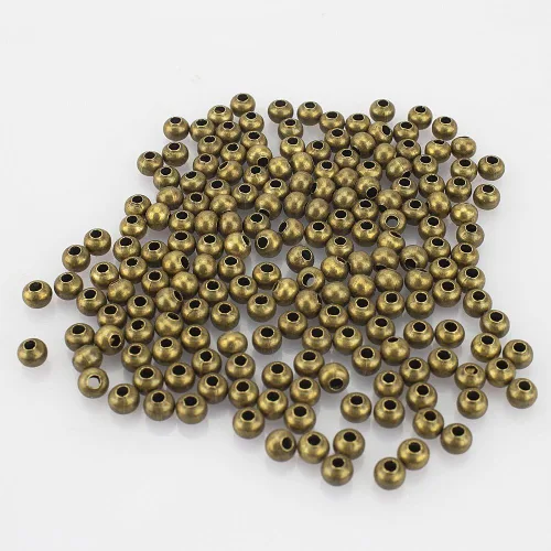 Vista 18 de (R) Cuentas de metal lisas y redondas de bronce envejecido de 8 mm, 200 piezas