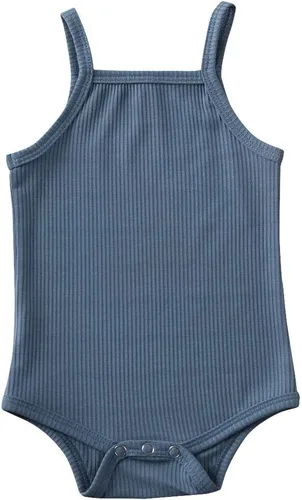 Vista 18 de Mameluco para bebé niña y niño, mono liso de una pieza, sin mangas, ropa de bebé de una pieza, trajes de verano beige (A-Beige)