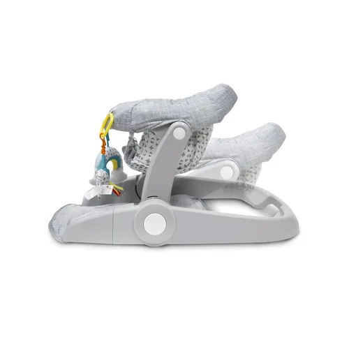 Vista 5 de Bright Starts - Asiento de piso de 2 posiciones para aprender a sentarse (gris jaspeado), sienta a tu bebé en esta silla ajustable para actividades