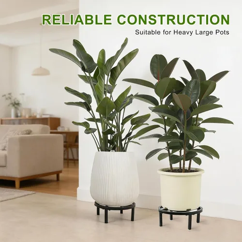 Vista 6 de Soporte de metal para plantas para interiores y exteriores, elevador de plantas resistente, soporte resistente para macetas bajo, soportes