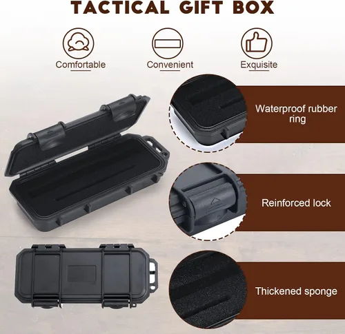 Vista 4 de Crtiin Bolígrafo de Acción de Cerrojo Bolígrafo Bala con Caja de Regalo Bolígrafo Táctico Sólido para Amante de Armas con Repuestos de Tinta Negra