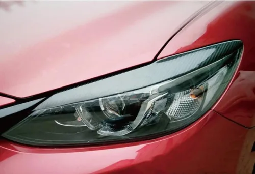 Vista 5 de Para Mazda 6 Atenza 2017-2018 Faro Ceja Párpado Cubierta Trim Fibra de Carbono 2x