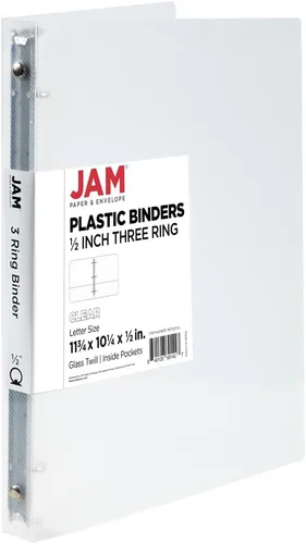 Vista 38 de JAM Paper - Carpeta de plástico de 1 pulgada, carpeta naranja de 3 anillas, se vende individualmente
