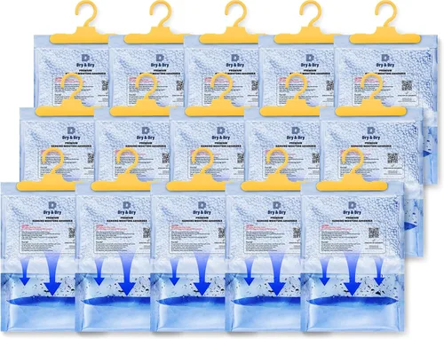 Vista 13 de Dry & Dry Paquete de 6 deshumidificadores absorbentes de humedad para el hogar, deshumidificadores para sótano para dormitorio, pequeños