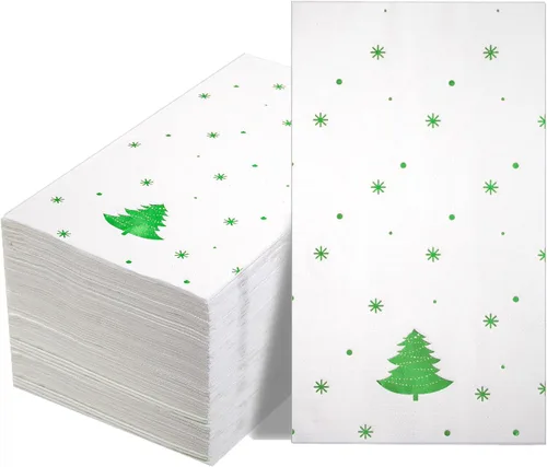 Vista 8 de WDF 100 unidades de servilletas negras y doradas desechables - 3 capas, servilletas negras con borde dorado, servilletas desechables de papel