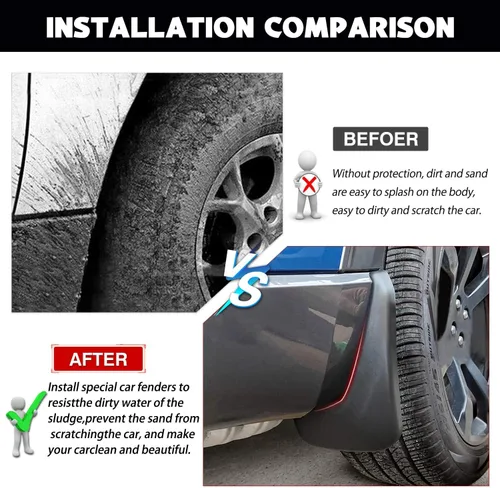 Vista 4 de Autorder Barro Flpas - Protectores contra salpicaduras para Ford Explorer 2020 2021 2022 2023 2024 2025 Accesorios Guardabarros guardabarros
