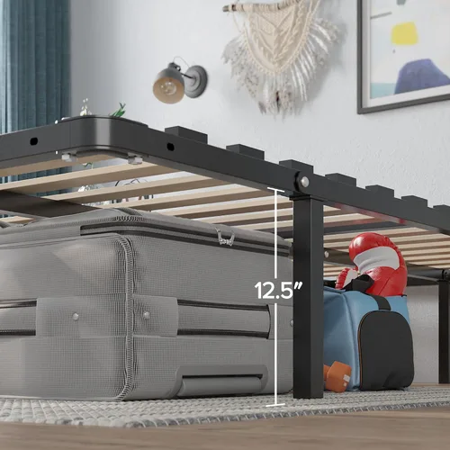 Vista 3 de Base inteligente MyEuro de Sleep Master. Soporte de colchón de tablillas de madera, Acero, Negro