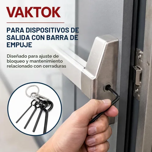 Vista 7 de Juego de llaves hexagonales 5 en 1 con llavero para puerta de barra