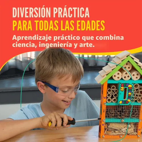 Vista 4 de SparkJump Juego de herramientas de lujo para niños, herramientas reales con cinturón de herramientas de cuero y caja de herramientas, kit de Marrón
