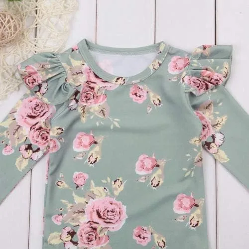 Vista 5 de Mono de manga larga con volantes florales para bebés
