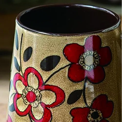 Vista 2 de Taza de café grande de cerámica de 24 onzas con asa, taza de café vintage, taza de té extra grande para oficina y hogar, apta para lavavajillas