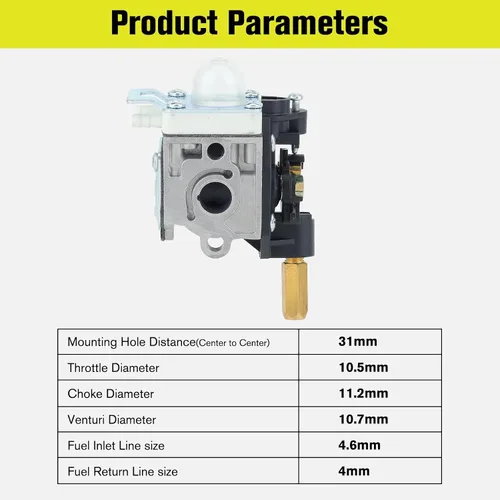 Vista 4 de Kit de mantenimiento con carburador SRM-266 y filtros para ECHO SRM-266S SRM-266T SRM-266U PAS-266 PPT-266 PPT-266H PE-266 PE-266S SHC-266 HCA-266