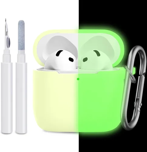 Vista 18 de Funda compatible con AirPods de 4ª generación, funda de silicona protectora suave con kit de limpieza, accesorios para Apple AirPods 4 Gen 2024, LED
