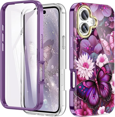 Vista 52 de Funda bonita de mármol para iPhone 13 Pro de 6.1 pulgadas, con protector de pantalla incorporado, ligera y elegante, de TPU, para cuerpo completo, a