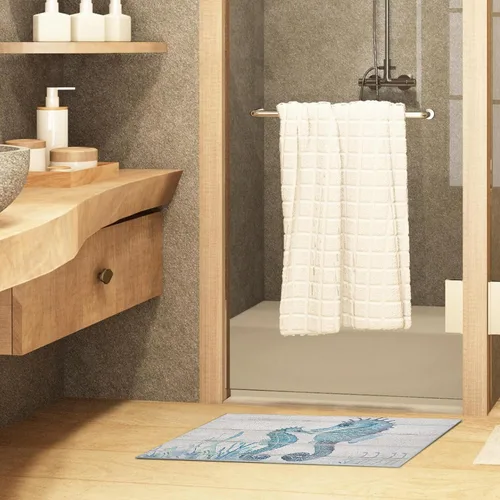Vista 4 de Nogrit Tapete rústico impermeable para puerta de entrada al aire libre, 17 x 30 pulgadas, antideslizante, para playa, casa, puerta delantera Pvc