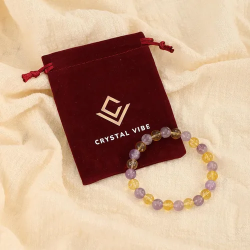 Vista 10 de Crystal Vibe Pulseras de cuentas de 0.315 in para mujeres y hombres, pulseras de cristal con piedras preciosas naturales, tamaño elástico ajustable