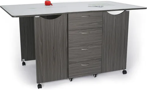 Vista 4 de Kangaroo Kookaburra Mesa de corte – Estación de trabajo grande de costura, acolchado y manualidades con superficie expandible de 70 x 40 pulgadas