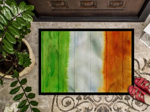 Vista 3 de Caroline's Treasures BB5753MAT - Tapete con diseño de bandera irlandesa en madera de 18 x 27 pulgadas, para interiores y exteriores, para entrada