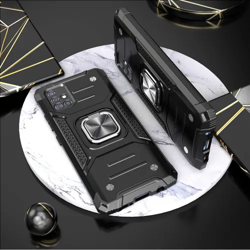 Vista 2 de Funda para Galaxy A71 5G con protector de pantalla, a prueba de caídas, ajuste delgado, con soporte para automóvil, funda protectora ligera