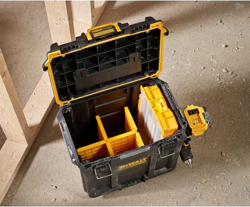 Vista 12 de DEWALT TOUGHSYSTEM 2.0 Caja de herramientas profunda compacta y duradera con divisores extraíbles (DWST08035)