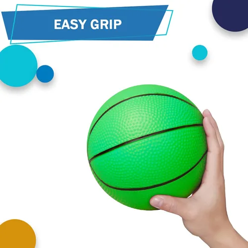 Vista 3 de Umnodobn Mini baloncesto de PVC de 6 pulgadas para baloncesto de interior, pelota de baloncesto de goma suave de 6 pulgadas para juegos de aro