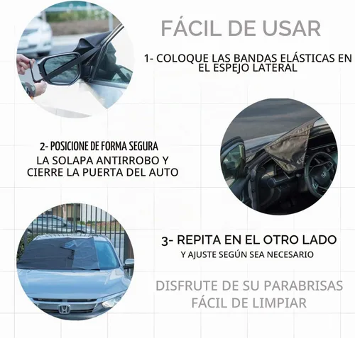 Vista 3 de OxGord, cobertor para parabrisas, eliminación de nieve, protector para parabrisas para todos los climas, invierno, verano, protector solar