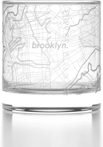 Vista 15 de Well Told Vaso de rocas grabado con mapa de Akron, Ohio, cristalería estilo antiguo (325ml, transparente) Vaso de bourbon grabado, regalos