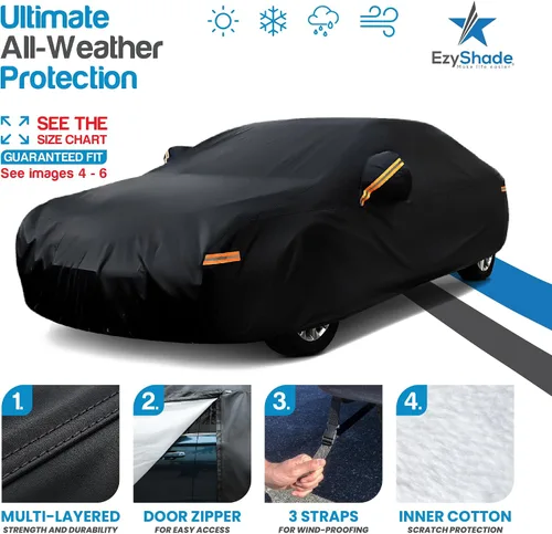 Vista 2 de EzyShade - Funda de 10 capas para auto, sedán y hatchback, impermeable, para todo tipo de clima y exterior, consulta la tabla de tamaños para un