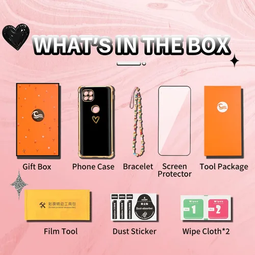 Vista 6 de Petitian Funda para Motorola Moto One 5G ACE para mujeres y niñas, con forma de corazón, bonita estética femenina (3 en 1), diseño de corazones