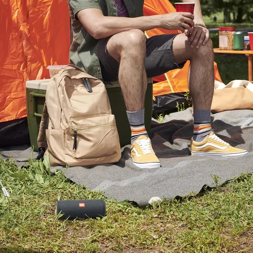 Vista 6 de Aode JBL Flip Essential - Altavoz Bluetooth inalámbrico portátil e impermeable con hasta 10 horas de tiempo de reproducción, gris plomizo